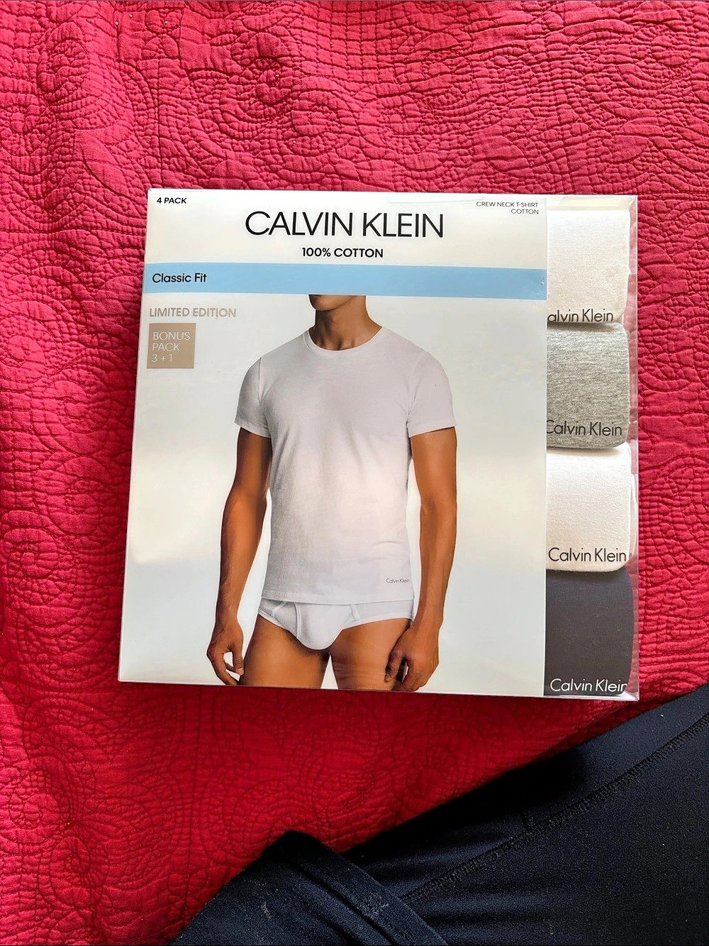 Calvin Klein Classic Fit Men's White. Grey and Navy Cotton Undershirt NWT